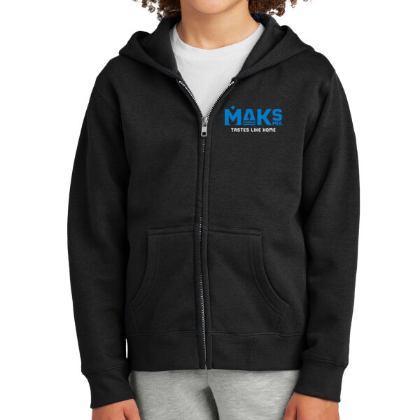 District® Youth V.I.T.™ Fleece Full-Zip Hoodie - Embroidered Logo Thumbnail