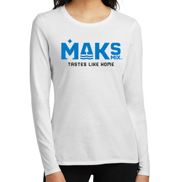 District® Women’s Perfect Blend® CVC Long Sleeve Tee - Printed Logo Thumbnail