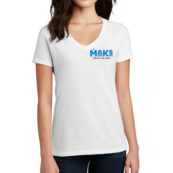 District® Women’s Perfect Blend® CVC V-Neck Tee - Printed Logo Thumbnail
