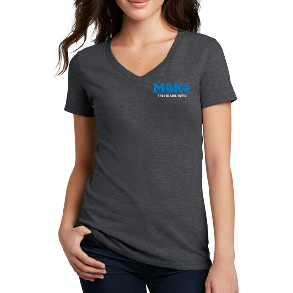 District® Women’s Perfect Blend® CVC V-Neck Tee - Printed Logo Thumbnail